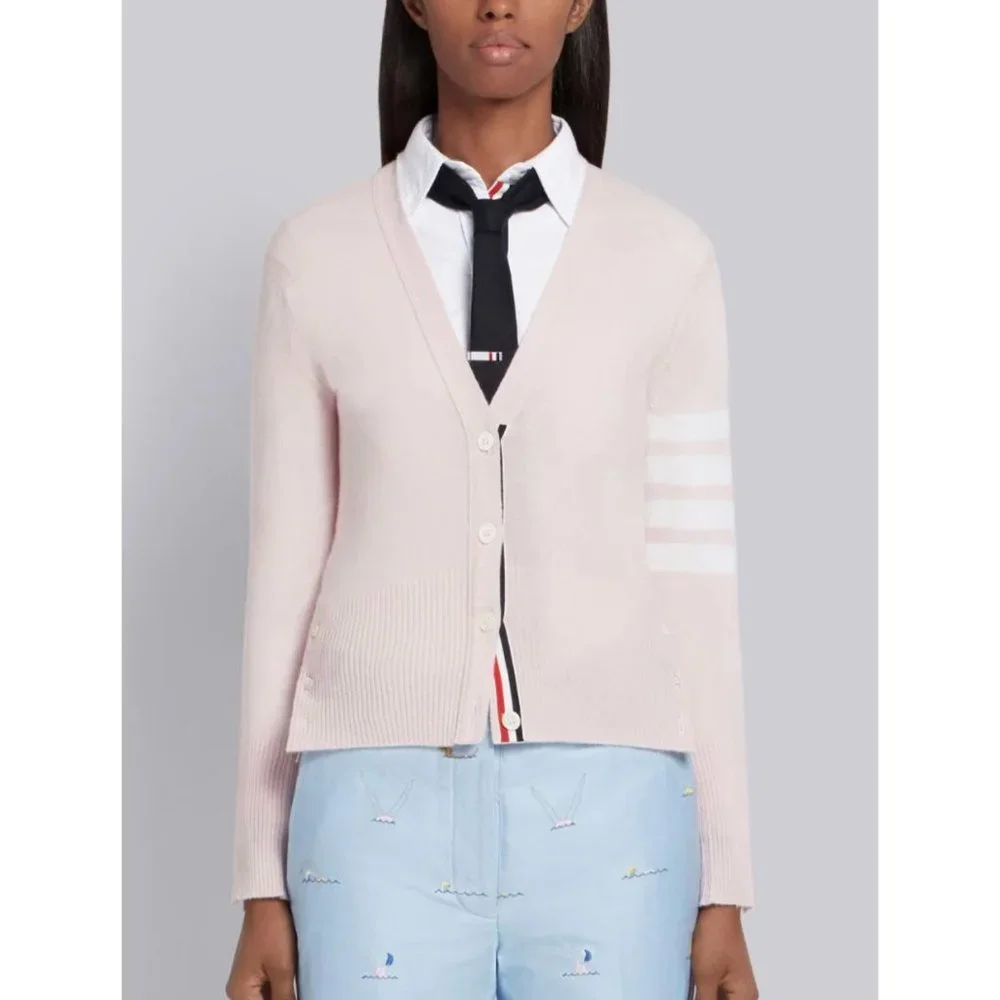 Thom Browne Pink Cashmere Cardigan, size 42 (fits like a fitted size Small). - Picture 15 of 15